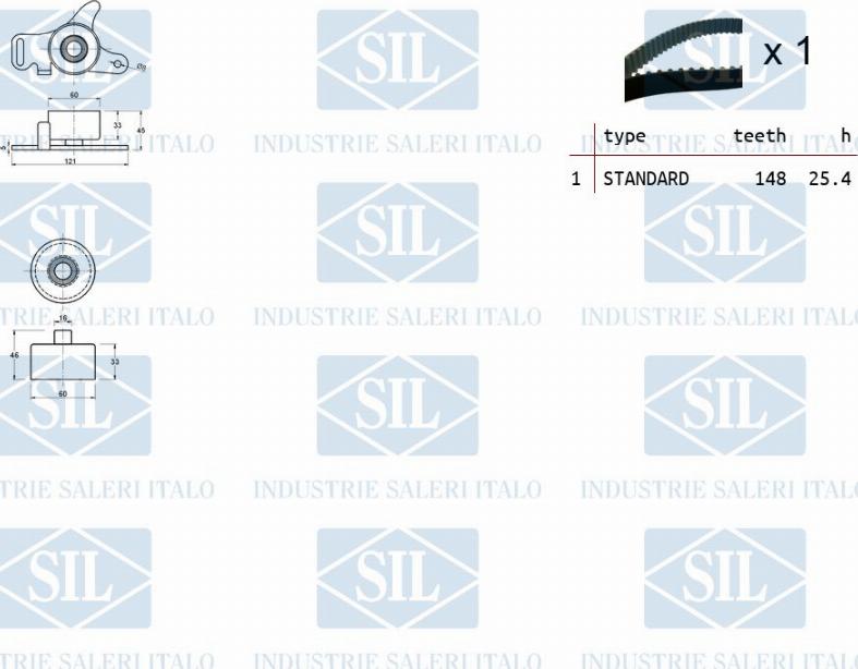 Saleri SIL TK1246 - Комплект зубчатого ремня ГРМ autosila-amz.com