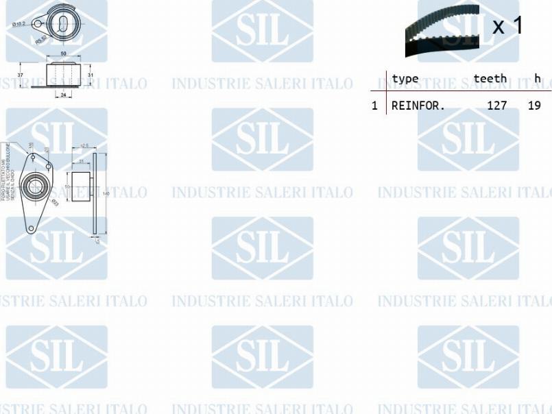 Saleri SIL TK1243 - Комплект зубчатого ремня ГРМ autosila-amz.com