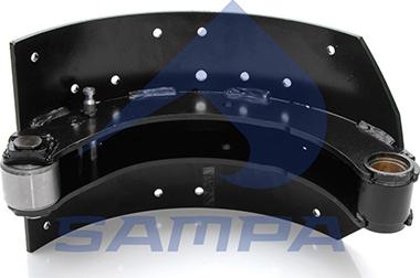 Sampa 100.309 - Колодка тормозная задняя (сварное исполнение) 410x220 MAN/MB с роликом autosila-amz.com