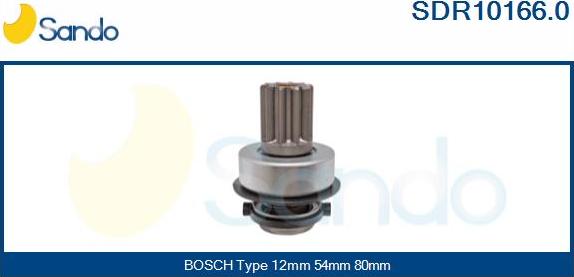 Sando SDR10166.0 - Ведущая шестерня, бендикс, стартер autosila-amz.com