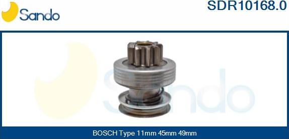 Sando SDR10168.0 - Ведущая шестерня, бендикс, стартер autosila-amz.com