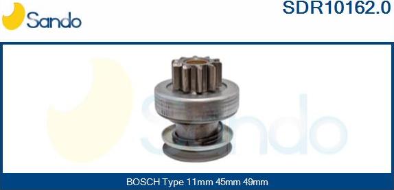 Sando SDR10162.0 - Ведущая шестерня, бендикс, стартер autosila-amz.com