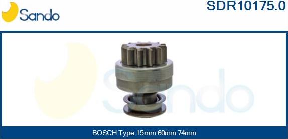 Sando SDR10175.0 - Ведущая шестерня, бендикс, стартер autosila-amz.com