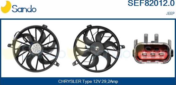 Sando SEF82012.0 - Электродвигатель, вентилятор радиатора autosila-amz.com