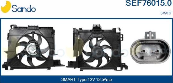 Sando SEF76015.0 - Электродвигатель, вентилятор радиатора autosila-amz.com