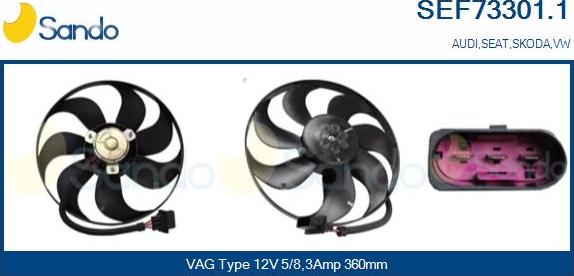 Sando SEF73301.1 - Вентилятор, охлаждение двигателя autosila-amz.com