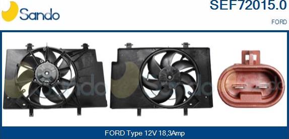 Sando SEF72015.0 - Электродвигатель, вентилятор радиатора autosila-amz.com