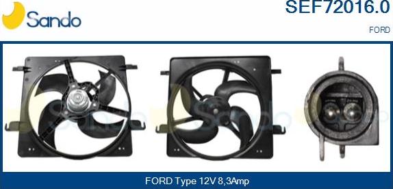 Sando SEF72016.0 - Электродвигатель, вентилятор радиатора autosila-amz.com