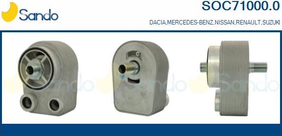 Sando SOC71000.0 - Масляный радиатор, двигательное масло autosila-amz.com