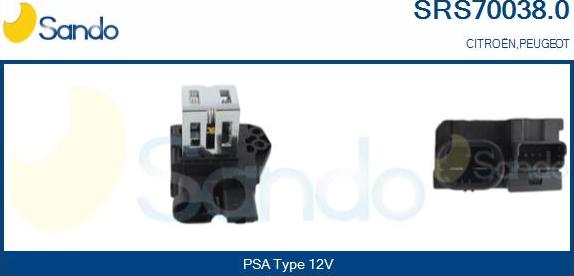 Sando SRS70038.0 - Дополнительный резистор, электромотор - вентилятор радиатора autosila-amz.com