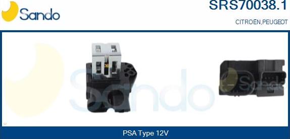Sando SRS70038.1 - Дополнительный резистор, электромотор - вентилятор радиатора autosila-amz.com