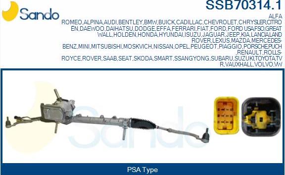 Sando SSB70314.1 - Рулевой механизм, рейка autosila-amz.com