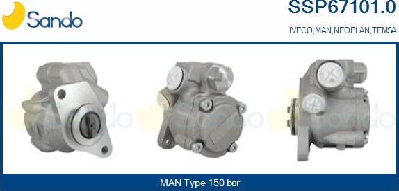 Sando SSP67101.0 - Гидравлический насос, рулевое управление, ГУР autosila-amz.com