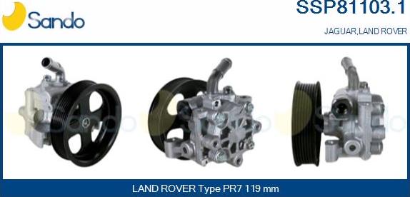 Sando SSP81103.1 - Гидравлический насос, рулевое управление, ГУР autosila-amz.com