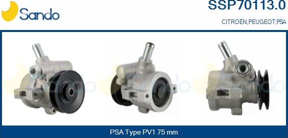 Sando SSP70113.0 - Гидравлический насос, рулевое управление, ГУР autosila-amz.com