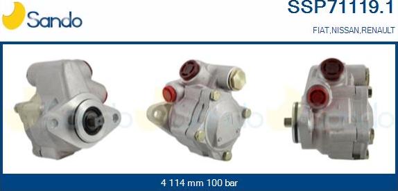 Sando SSP71119.1 - Гидравлический насос, рулевое управление, ГУР autosila-amz.com