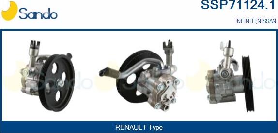 Sando SSP71124.1 - Гидравлический насос, рулевое управление, ГУР autosila-amz.com