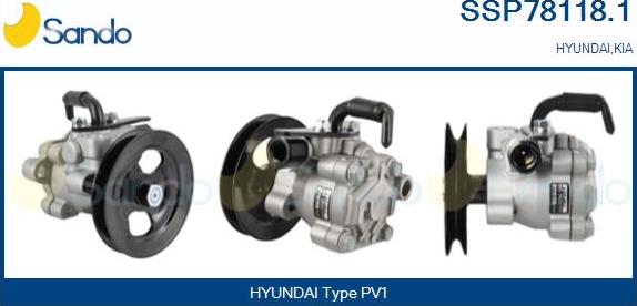 Sando SSP78118.1 - Гидравлический насос, рулевое управление, ГУР autosila-amz.com
