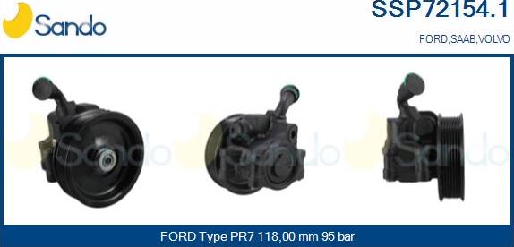 Sando SSP72154.1 - Гидравлический насос, рулевое управление, ГУР autosila-amz.com