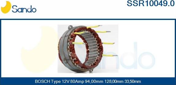 Sando SSR10049.0 - Статор, генератор autosila-amz.com