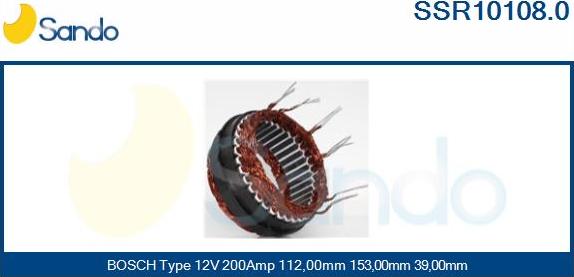 Sando SSR10108.0 - Статор, генератор autosila-amz.com