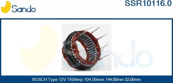 Sando SSR10116.0 - Статор, генератор autosila-amz.com