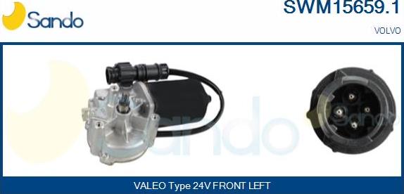 Sando SWM15659.1 - Двигатель стеклоочистителя autosila-amz.com