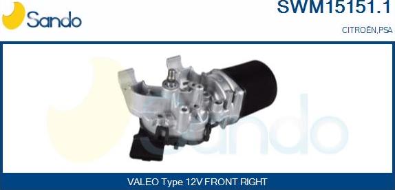 Sando SWM15151.1 - Двигатель стеклоочистителя autosila-amz.com
