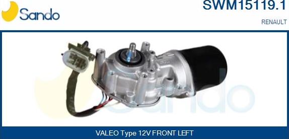 Sando SWM15119.1 - Двигатель стеклоочистителя autosila-amz.com