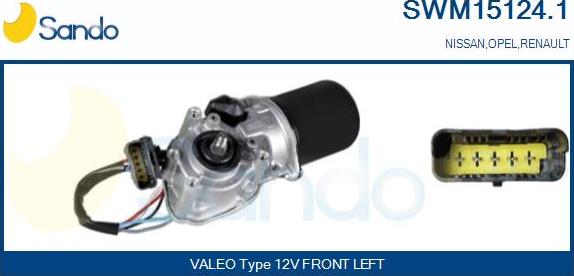 Sando SWM15124.1 - Двигатель стеклоочистителя autosila-amz.com