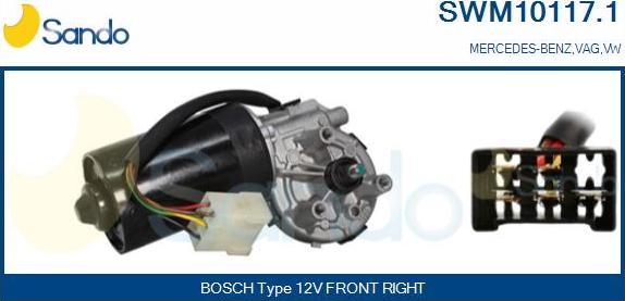 Sando SWM10117.1 - Двигатель стеклоочистителя autosila-amz.com