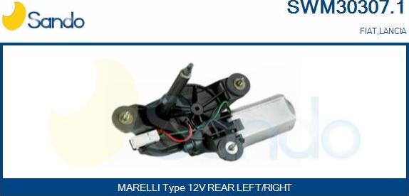 Sando SWM30307.1 - Двигатель стеклоочистителя autosila-amz.com