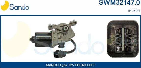 Sando SWM32147.0 - Двигатель стеклоочистителя autosila-amz.com