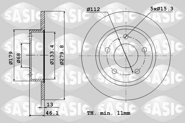 Sasic 9004495J - Диск тормозной (комплект) autosila-amz.com