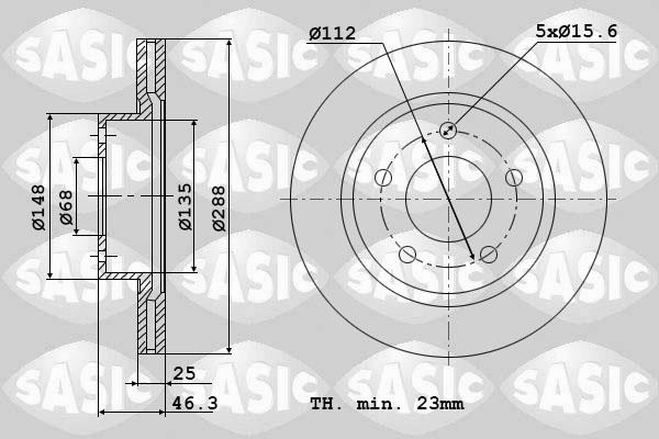 Sasic 9004507J - Тормозной диск autosila-amz.com