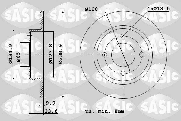 Sasic 9004582J - Тормозной диск autosila-amz.com