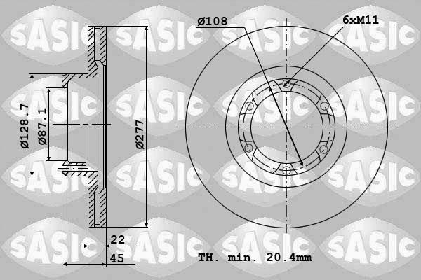 Sasic 9004849J - Тормозной диск autosila-amz.com
