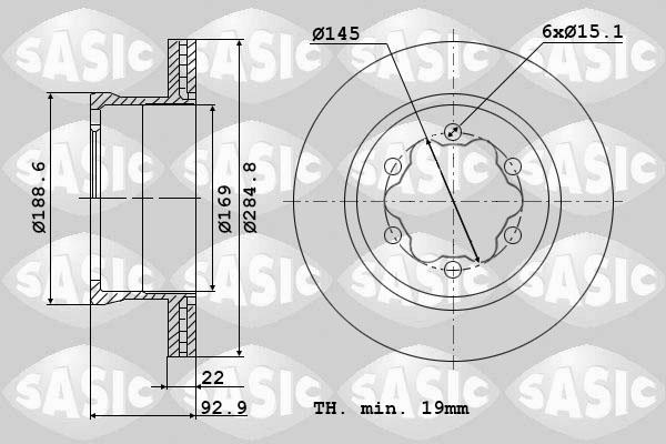 Sasic 9004843J - Тормозной диск autosila-amz.com