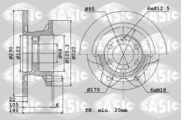 Sasic 9004809J - Тормозной диск autosila-amz.com