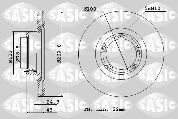 Sasic 9004821J - Тормозной диск autosila-amz.com