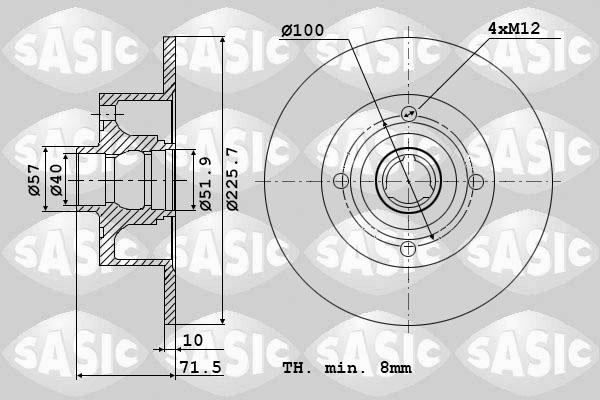 Sasic 9004358J - Тормозной диск autosila-amz.com