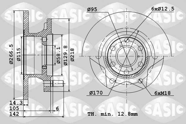 Sasic 9004293J - Тормозной диск autosila-amz.com