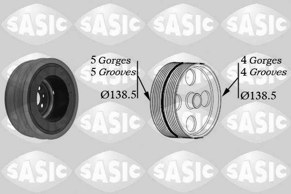 Sasic 9001804 - Шкив коленчатого вала autosila-amz.com