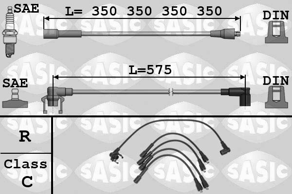 Sasic 9284009 - Комплект проводов зажигания autosila-amz.com