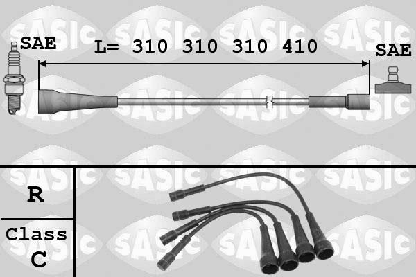 Sasic 9284003 - Комплект проводов зажигания autosila-amz.com