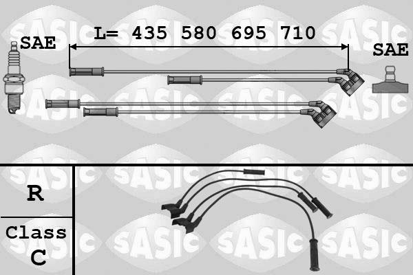 Sasic 9284002 - Комплект проводов зажигания autosila-amz.com