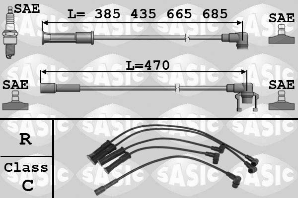 Sasic 9284007 - Комплект проводов зажигания autosila-amz.com