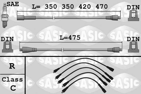 Sasic 9284016 - Комплект проводов зажигания autosila-amz.com