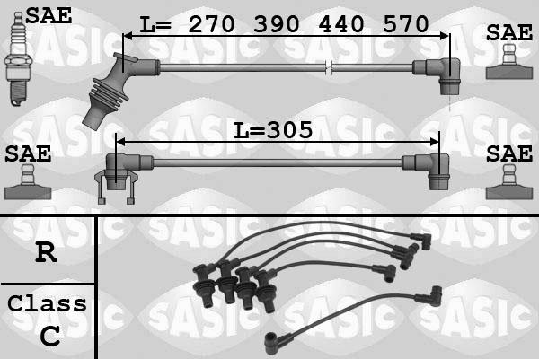 Sasic 9284010 - Комплект проводов зажигания autosila-amz.com