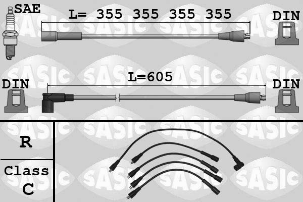 Sasic 9284017 - Комплект проводов зажигания autosila-amz.com